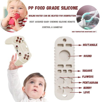Silicone Baby Teething Toys BPA Free TV Remote Control Shape Teething Toys Chew Relief Soothe Babies Gums for Babies Toddlers