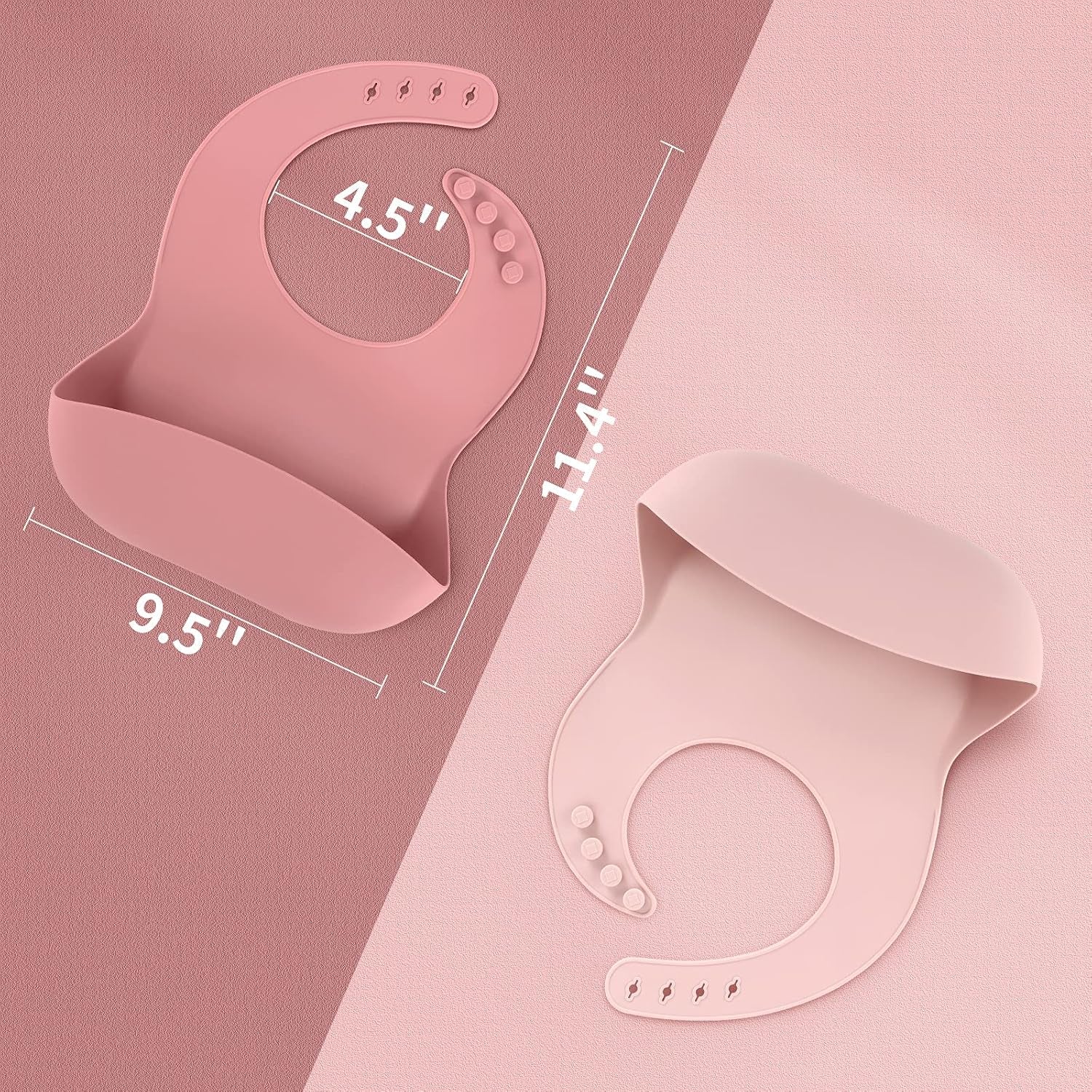 Silicone Baby Bibs for Babies & Toddlers | Adjustable Silicone Bibs 2 Set
