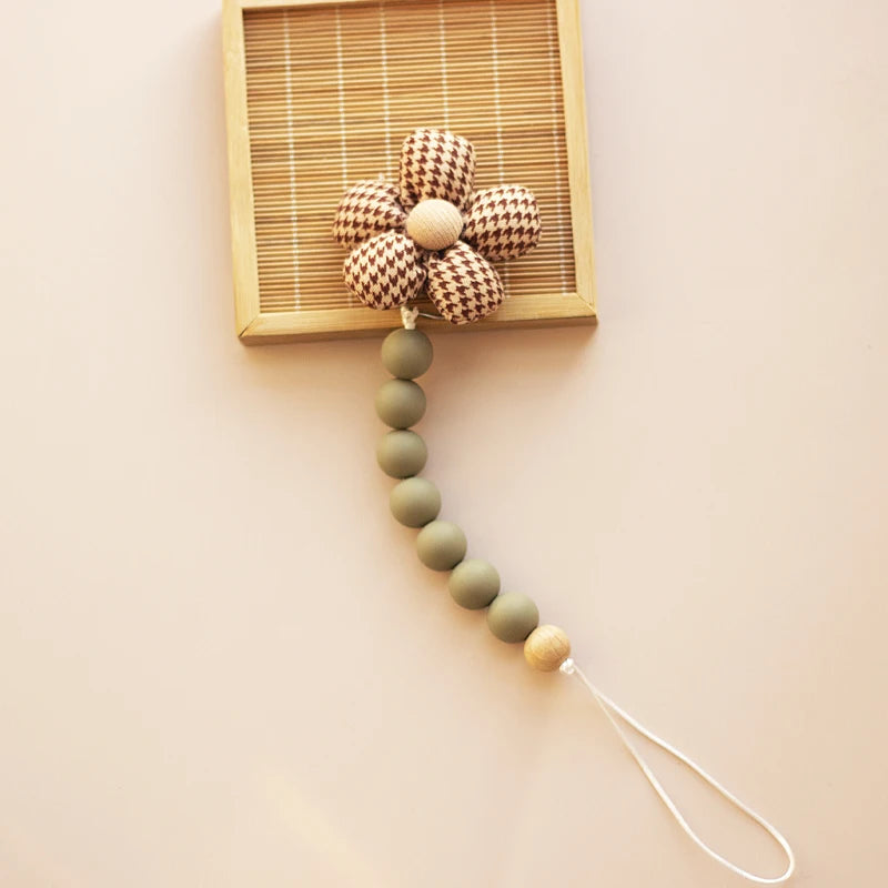 Baby Pacifier Holder Flower Silicone Dummy Clip Teether for Babies Pendant Newborn Stuff Gifts Babies Toys 0-6 Month Accessories
