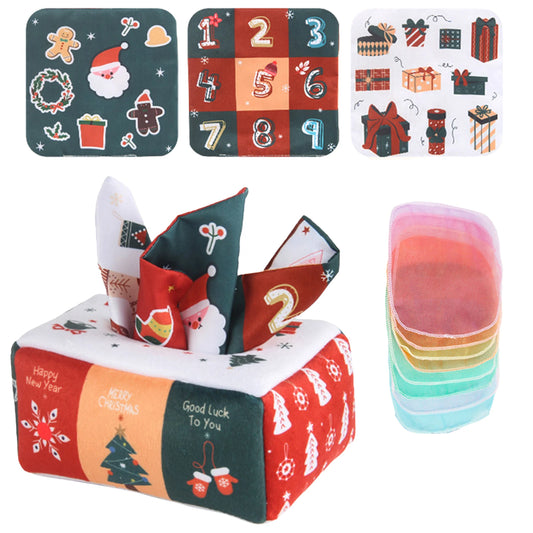 Baby Tissue Box Toy Soft Baby Sensory Toys STEM Toys Infant Toys for 1 Year Boys Girls Montessori Toys Newborn Toys Baby Gifts