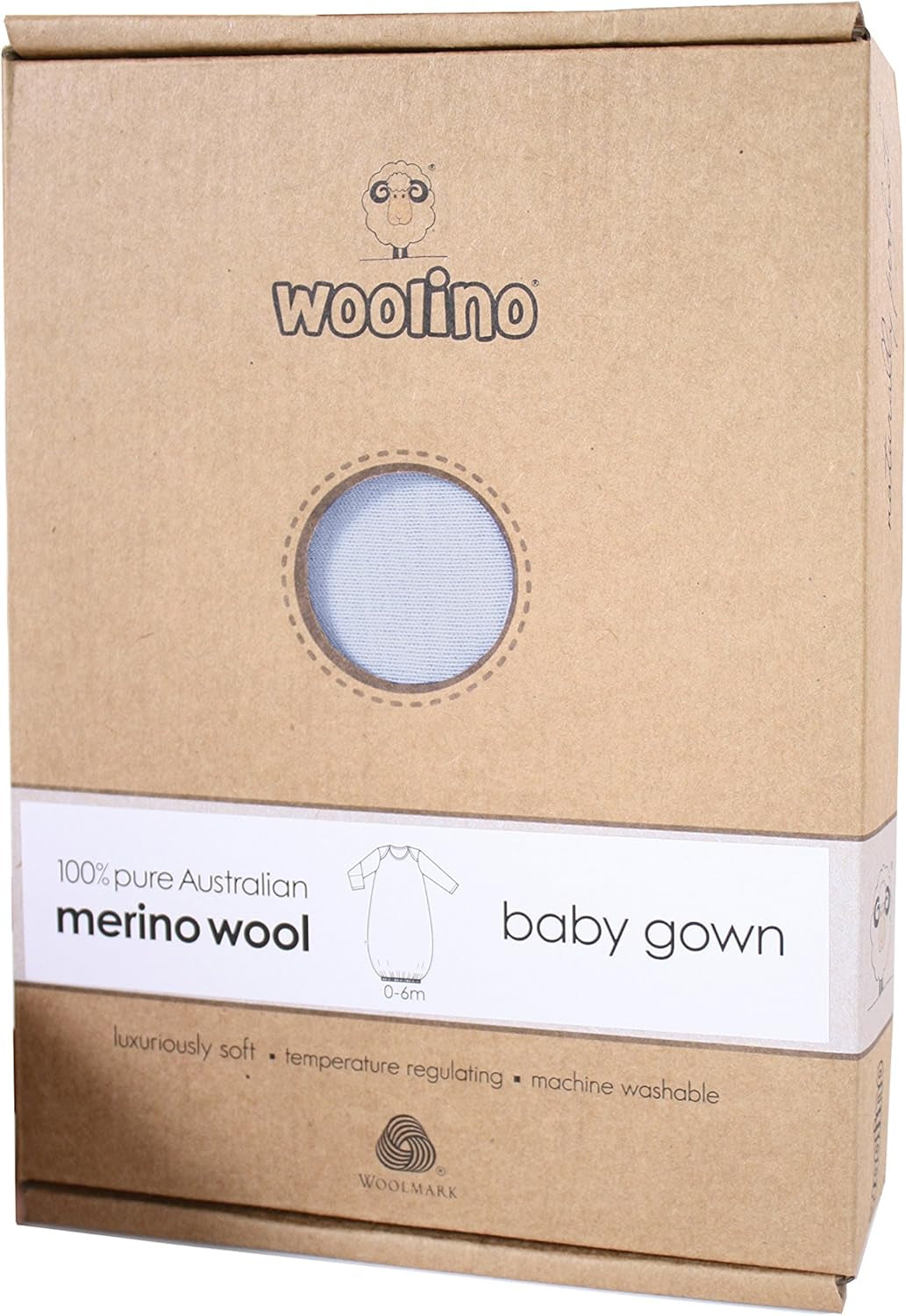 Infant Nightgown - 100% Superfine Merino Wool Baby Gowns - Newborn Sleeper Gown for Boy & Girl - 0-6 Months