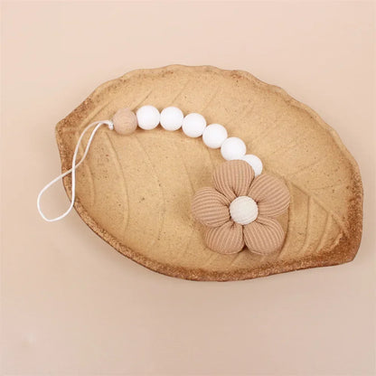 Baby Pacifier Holder Flower Silicone Dummy Clip Teether for Babies Pendant Newborn Stuff Gifts Babies Toys 0-6 Month Accessories